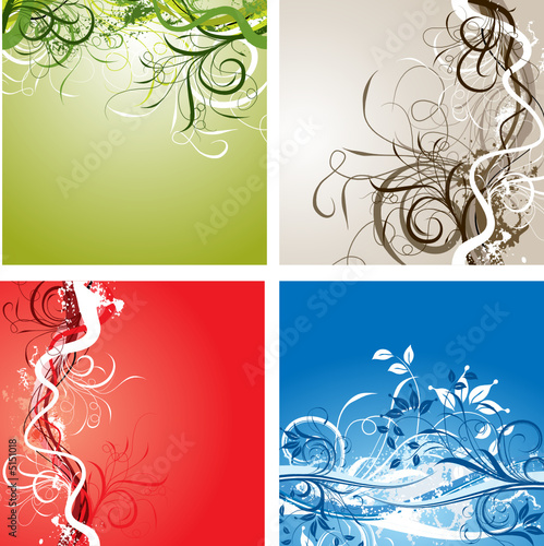 floral wallpaper vector. Grunge floral background