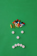 headache caricature with pills headache caricature with pills