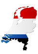 Carte des Pays-Bas (Drapeau)