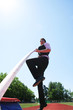Doing high jump