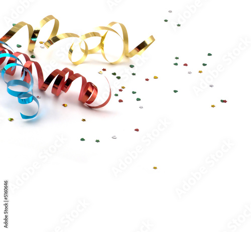 colors streamer on white background