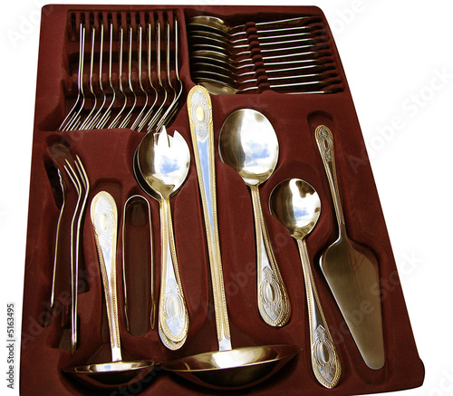 showing by Gold  draw utensils plated  serving Peter cutlery serving Baxter gold  utensils