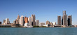 view of panorama Detroit skyline from Windsor