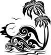 Waves a silhouette