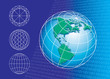 Illustration: Globe shape and technology background Globe shape and technology background