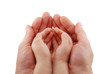 Adult's handful supports kid's handful Adult's handful supports kid's handful
