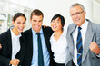 Excited business team