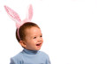 Little kid in rabbit's horn