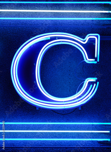 Photo: The letter "C" in neon The letter "C" in neon