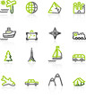green-gray travel icons