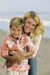 Mother and Son on Beach