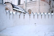 Snowdrift near the wall of the Christmas cathedral Snowdrift near the wall of the Christmas cathedral
