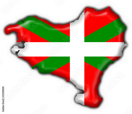 Illustration: Basque button flag map shape Basque button flag map shape