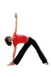 Yoga. Trikonasana.The triangle pose.