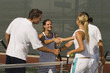 Tennis Players Shaking Hands at Net after tennis match