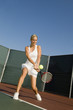 Tennis Player Hitting Backhand