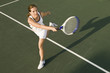 Tennis Player swinging racket in Forehand motion