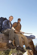 Hikers Sitting on a Log