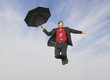Falling Businessman with Umbrella