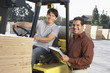 Manager with Forklift Driver at  Warehouse