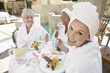 Women having lunch at spa