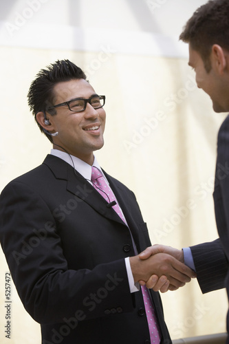 Two Businessmen Shaking Hands, half-length