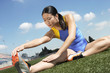 Track Athlete Stretching