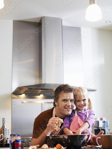 Photo: Messy Father and Daughter Baking Messy Father and Daughter Baking