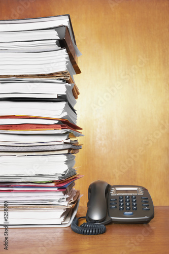 Photo: Stack of Files and Reports Stack of Files and Reports