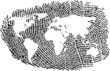 World Map represented in a Fingerprint