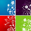 Set flower background, element for design, vector illustration