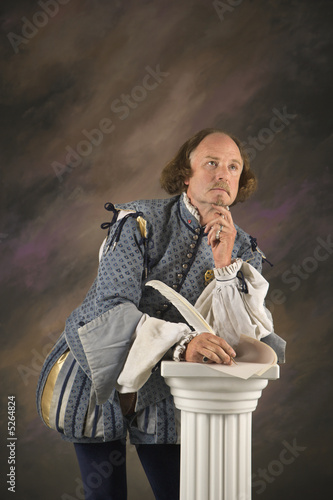 Photo: Shakespeare thinking. Shakespeare thinking.