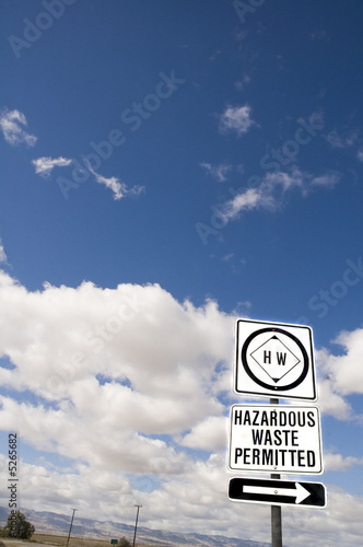 Photo: Hazardous waste road sign Hazardous waste road sign