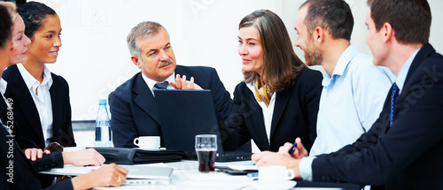 Diverse business group meeting