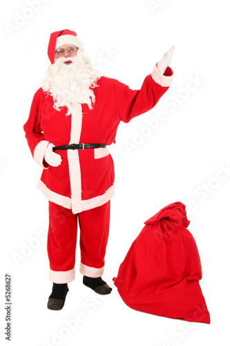 Foto: Santa Claus and bag of Christmas gifts Santa Claus and bag of Christmas gifts