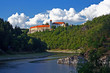Landscape with river and castle Bitov 