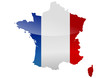 Carte de France Drapeau métal