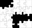 Black and white jigsaw puzzle life metaphor
