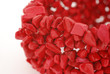 closeup of a red coral elastic bracelet