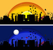 grunge city scape