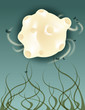 Illustration: Mystical planet with insects and grass Mystical planet with insects and grass
