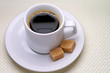 Coffee cup on linen background