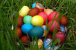 Multi-coloured easter eggs