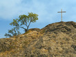 Cross on rock