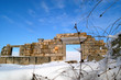 Old fortress on snow