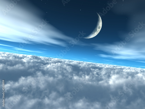 Above the Clouds Heavenly Lunar Sky