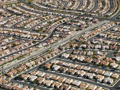 Photo: Urban housing sprawl. Urban housing sprawl.