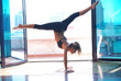 girl exercising in fitness studio