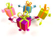 Cadeaux sautent de joie