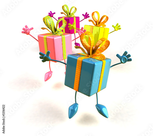 Cadeaux sautent de joie